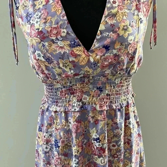 ACT I Vintage Floral Sleeveless Vneck Boho Dress - Picture 4 of 7